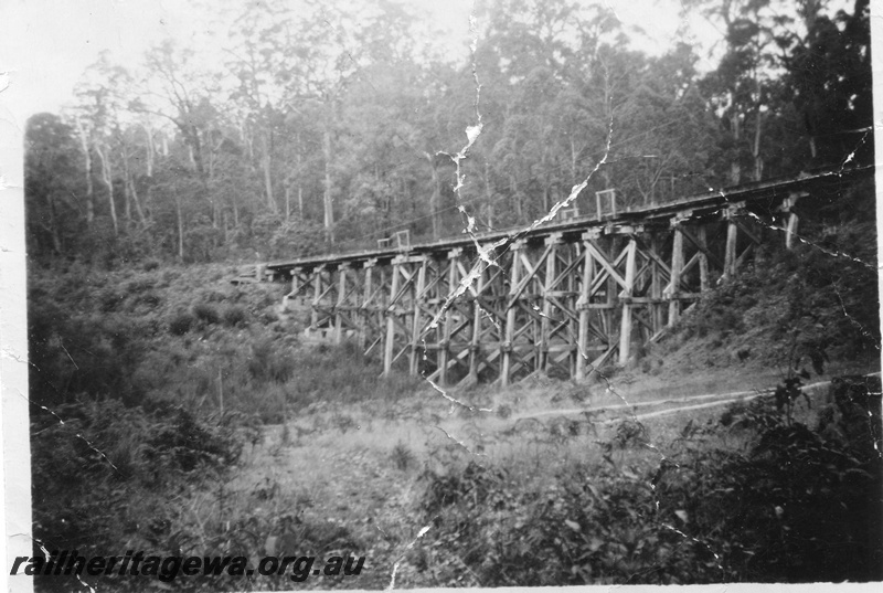 P02328
Trestle bridge, near Pemberton, PP line, overall view of the bridge.
