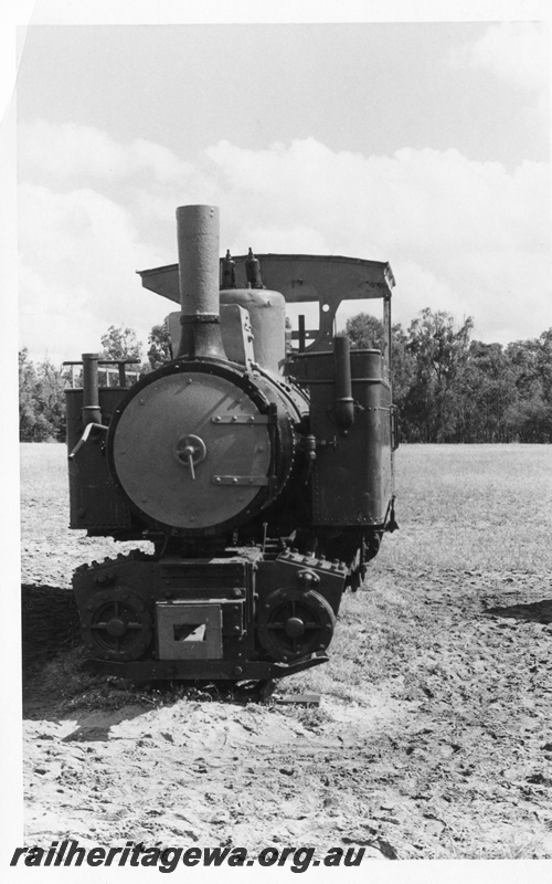 P02435
Orenstein and Koppel Mallet loco, Whiteman Park, front view, on display.
