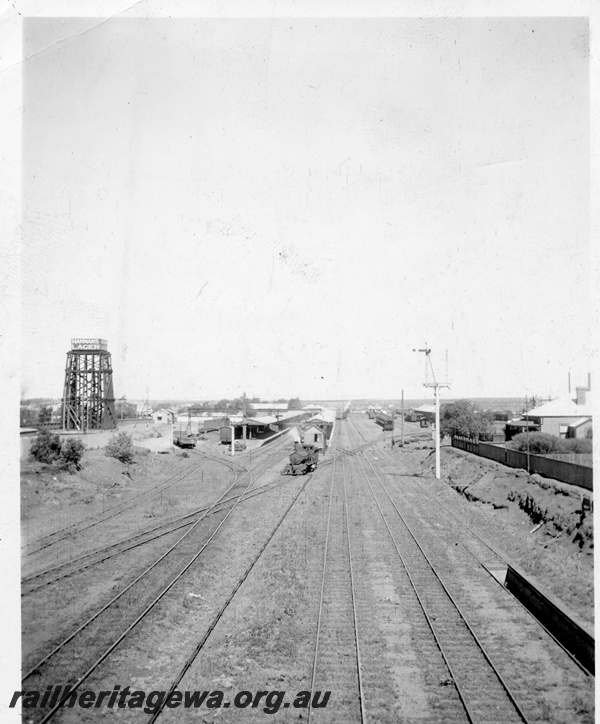 P02482
G class, station buildings, water tower with 