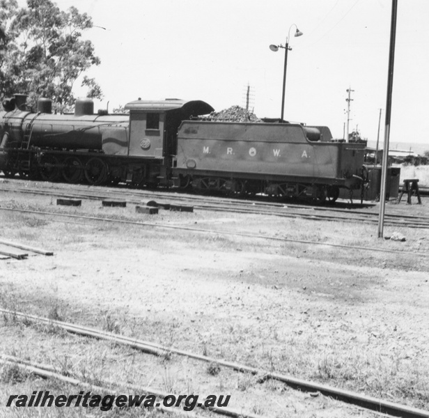 P02715
MRWA A class 26 steam locomotive side view.
