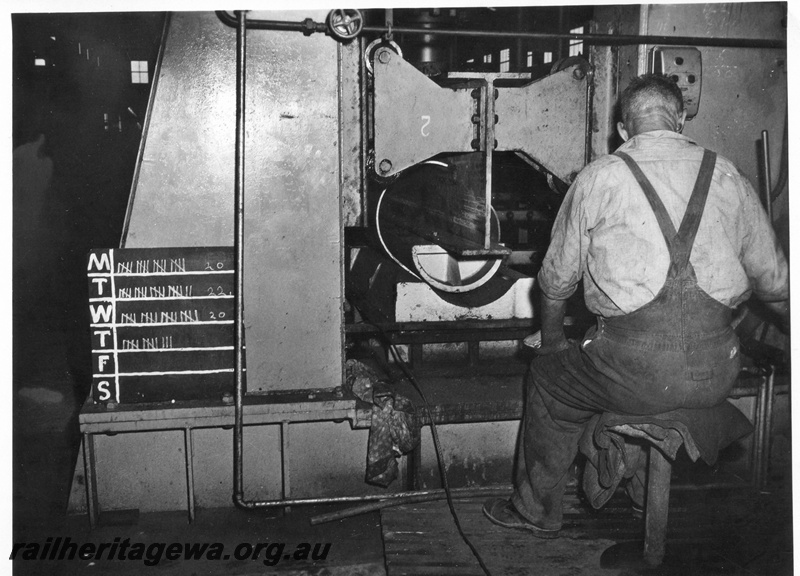 P02924
Metal worker at Midland Workshops.
