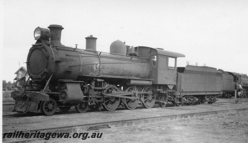 P03019
C class 434 steam locomotive, front and side view, engine pit, Kalgoorlie, EGR line, Goggs No. 88, same as P7574
