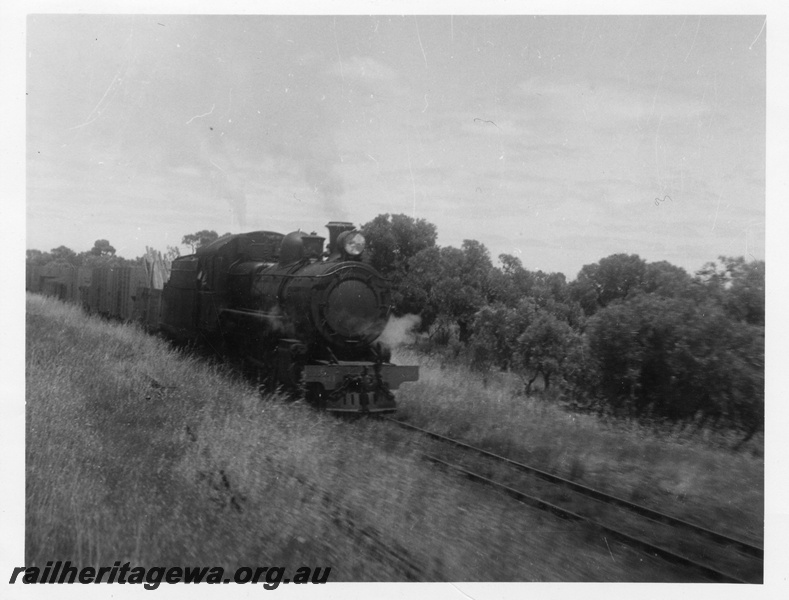 P03053
ES class 341 steam locomotive, coal train, side and front view, Venn, SWR line.
