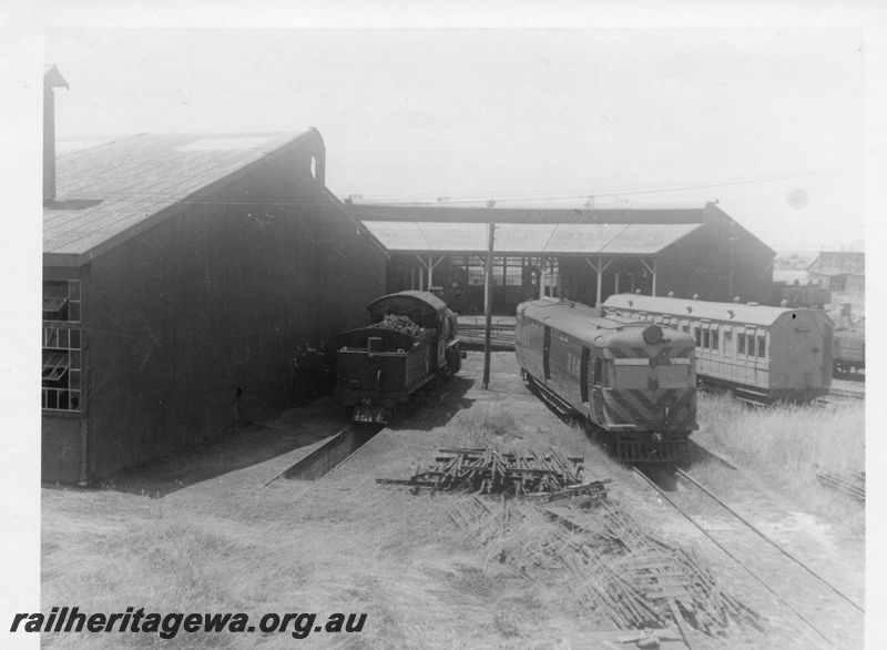 P03148
FS class 457 steam locomotive over engine pit, ADF class 490 