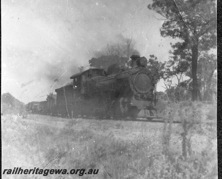 P03219
F class steam locomotive work train, Chidlow, ER line, c1940s.
