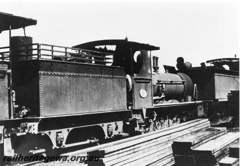 P03264
A class 3 (3rd) steam locomotive, side view, in derelict condition.
