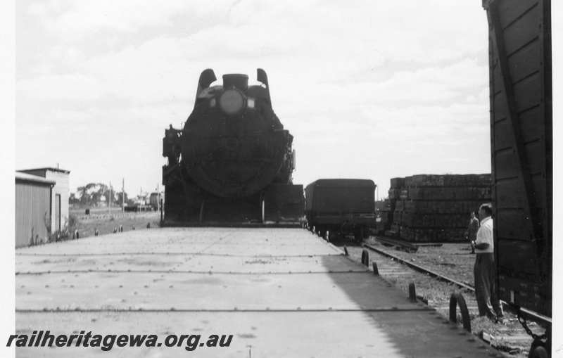 P03389
Commonwealth Railways (CR) C class loco, Parkeston, front view, last steam loco on the CR
