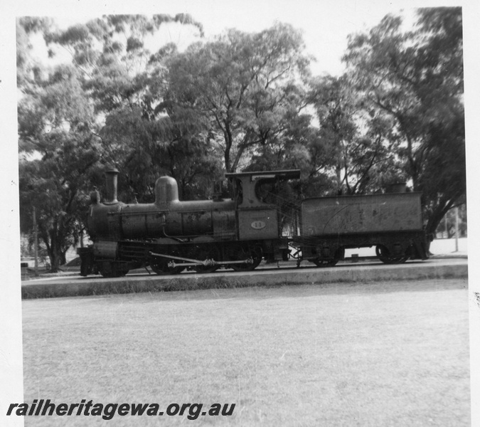 P03438
A class 11 steam locomotive, side view, preserved at South Perth Zoo.
