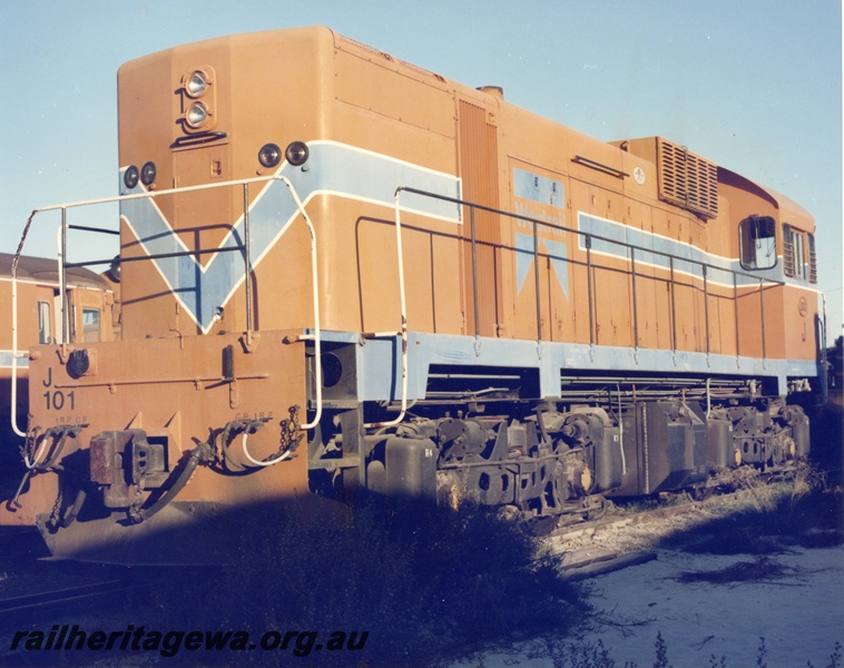 P03629
J class 102 in Westrail orange livery, front and side view
