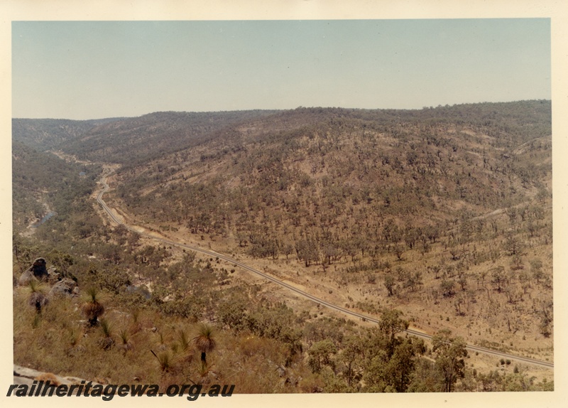 P03734
Standard gauge track, Avon Valley line, view from elevated position looking across the valley
