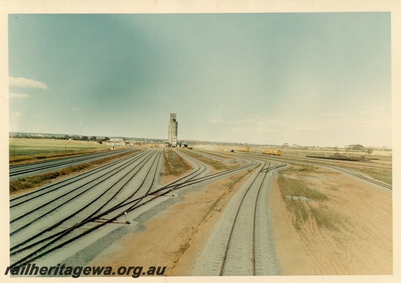 P03736
Yard, wheat silo, West Merredin, EGR line, elevated view
