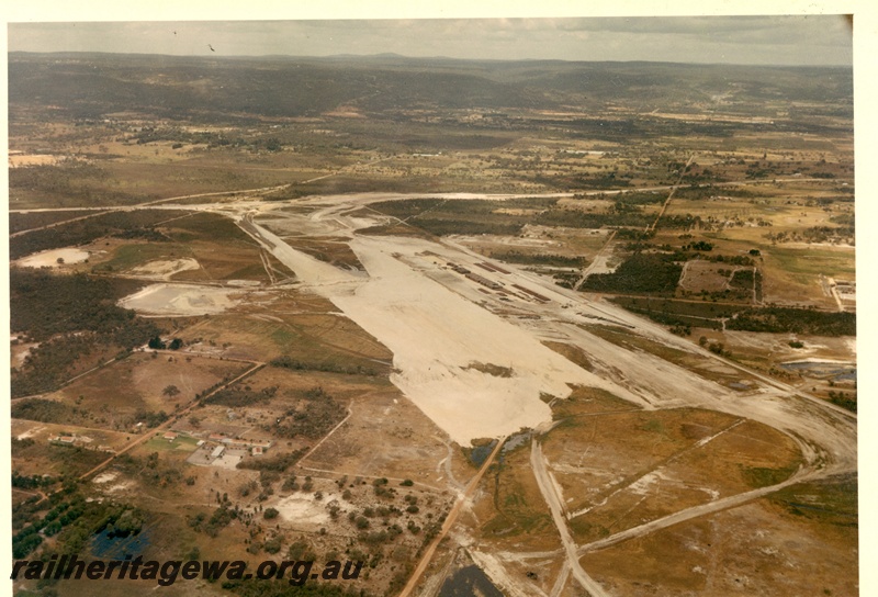 P03742
Cleared area for Kewdale marshalling yards, aerial view.
