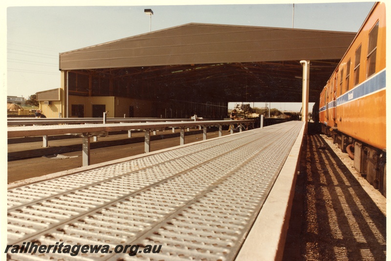 P03776
East Perth Railcar Diesel Depot, view looking into the shed.
