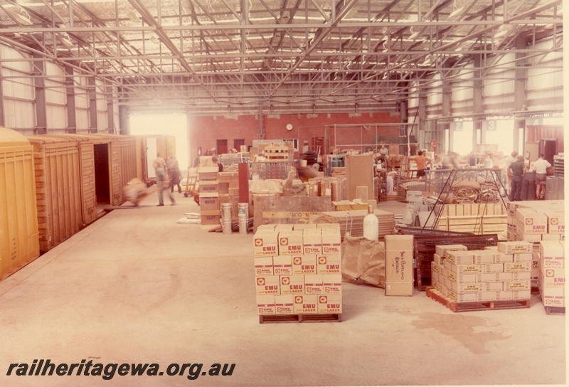P03796
Goods shed, interior view, West Kalgoorlie, people and goods in motion, EGR line
