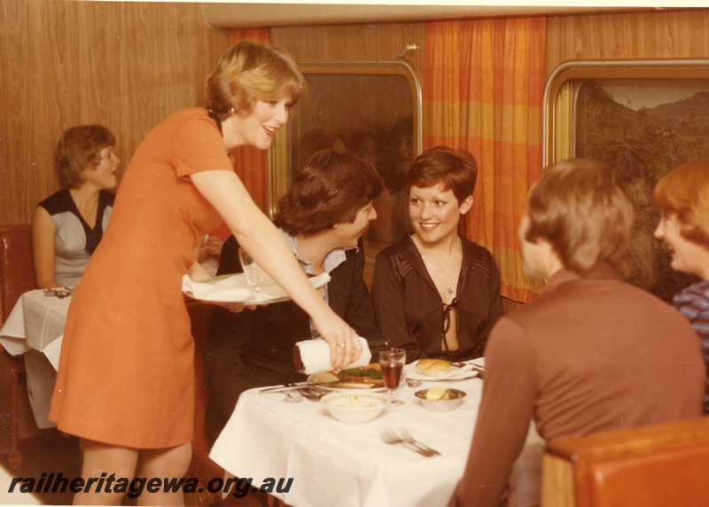 P03838
Dining car, interior view, on 