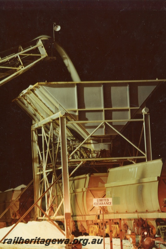 P03940
1 of 2, Night scene loading a salt train, Lake Lefroy.
