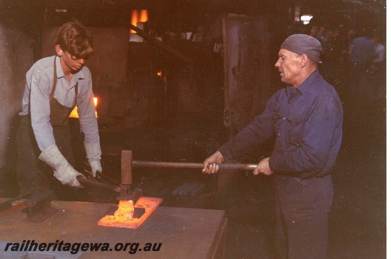 P04018
3 of 4 images, blacksmith apprentices, Midland Workshops
