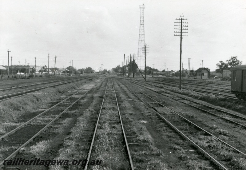 P04051
Marshalling yard, Midland, track level view, Midland Workshops in background left, ER line
