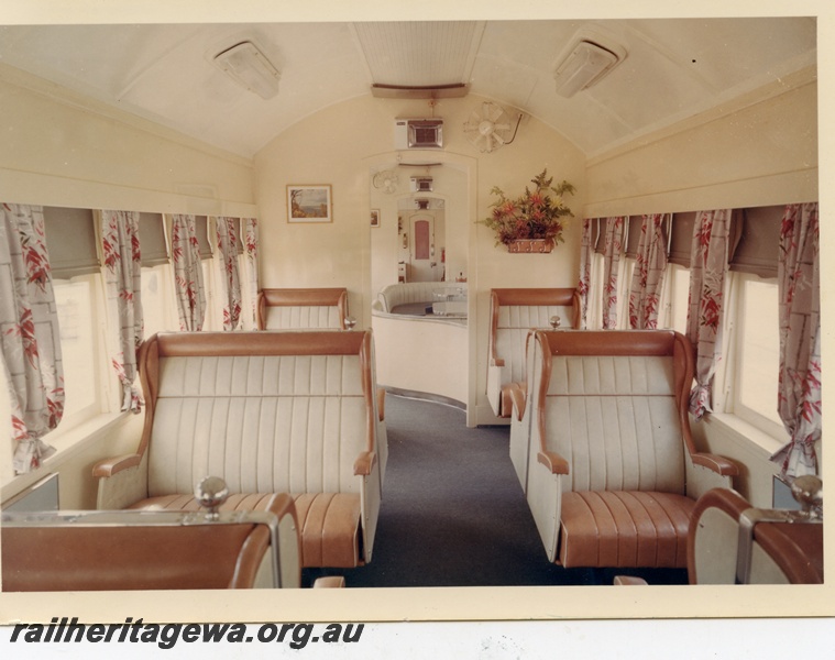 P04152
1 of 2, Interior of AYL class 28 lounge carriage.
