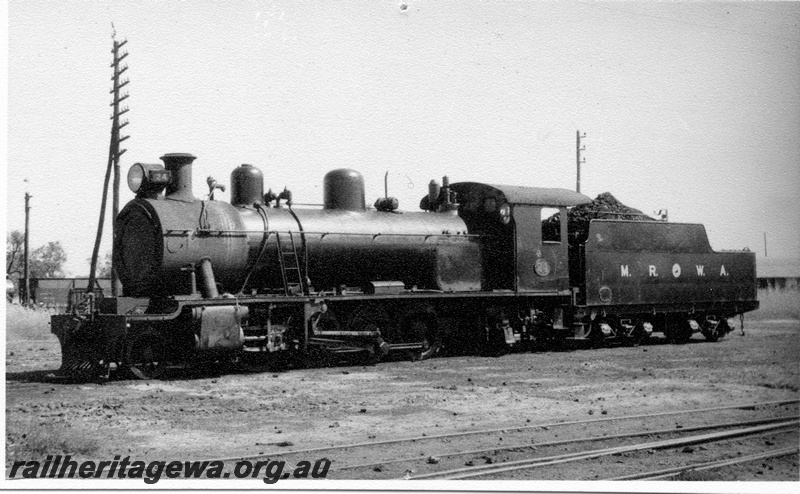 P04339
MRWA A class 24 steam locomotive, front and side view.
