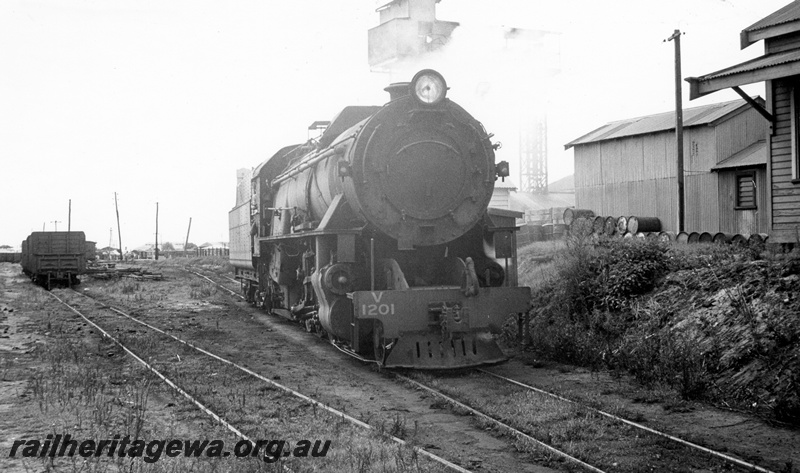 P04350
V class 1201 steam locomotive side and front view.
