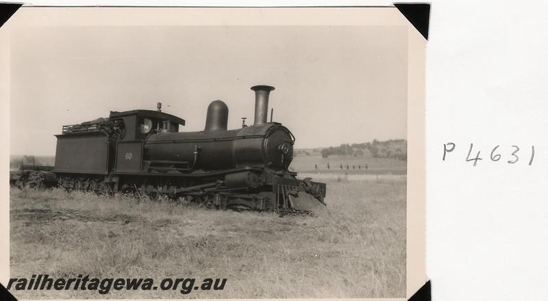 P04631
Millars loco No.60 at Wokalup, 3/4 front view
