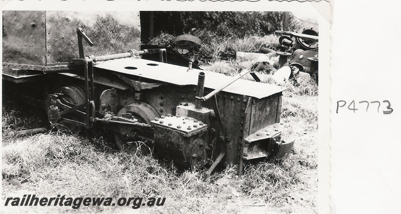 P04773
Krauss loco, remains of, underframe and wheels 
