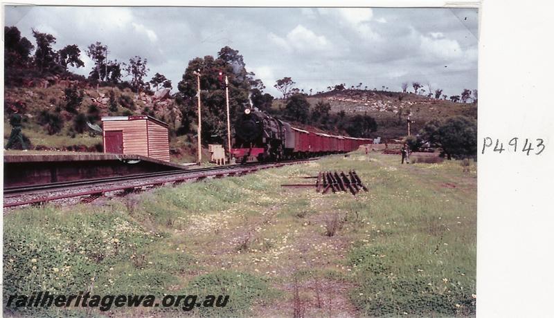 P04943
V class 1207, station platform, shed, signal, Swan View station, ER line, goods train
