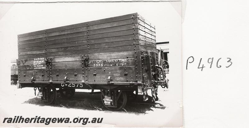 P04963
GW class 2575 four wheel wheat wagon, side and end view 
