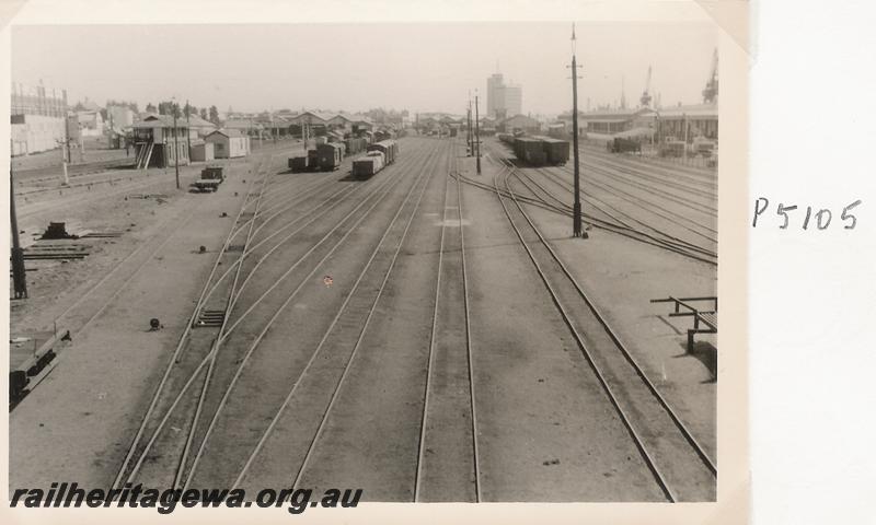 P05105
Goods yard, signal box, Fremantle Box B, looking west
