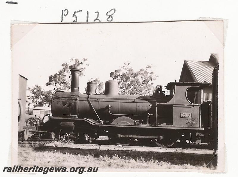 P05128
MRWA B class 6, side view of loco but not tender
