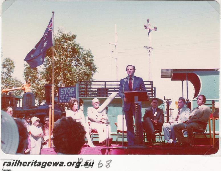 P05168
Minister for Transport, R. O'Connor, opening ceremony for the RTM
