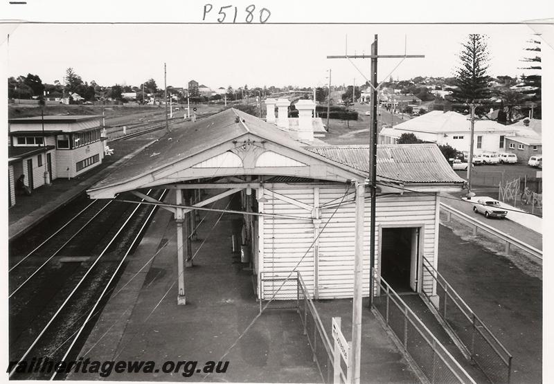 P05180
Station building, end view, elevated view
