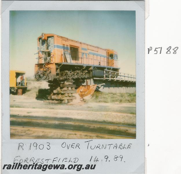 P05188
R class 1903, Forrestfield, propped up with a 