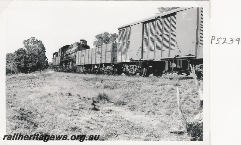 P05239
W class 905 double heading with W class 934, tender to tender, near Bridgetown, PP line, goods train
