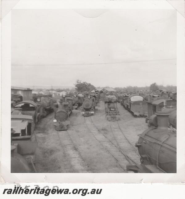 P05300
Loco graveyard, Midland Workshops, overall elevated view
