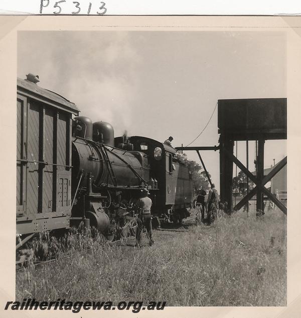 P05313
MRWA C class 18, water tower, Gingin, MR line, taking water, ARHS tour train
