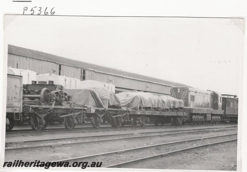 P05366
A class 1501, Mile end, South Australia, en route on transfer bogies to Western Australia
