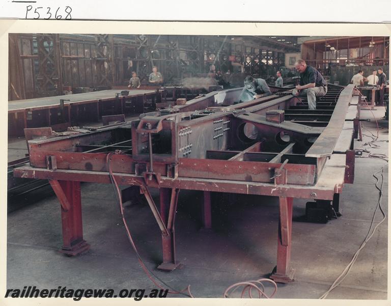 P05368
WVX class standard gauge van under construction at the Midland Workshops, (later reclassified to WBAX class), set of 4 photos
