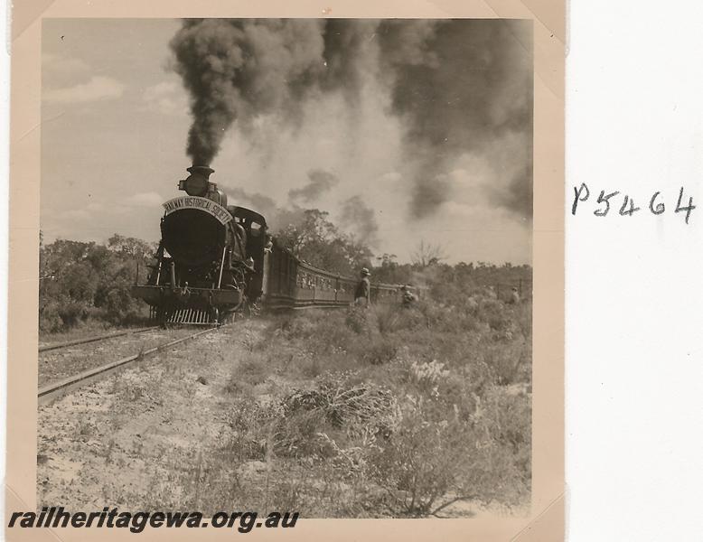 P05464
MRWA loco C class 18, ARHS tour train, head on view
