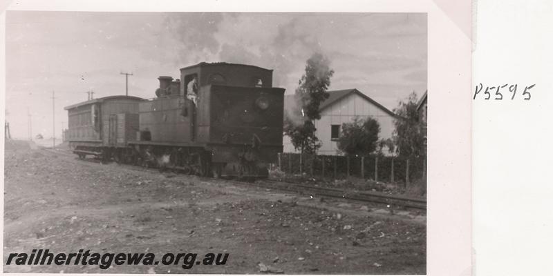 P05595
Visit by the Vic Div of the ARHS, K class loco hauling a short train of a GE class wagon and an AD class carriage
