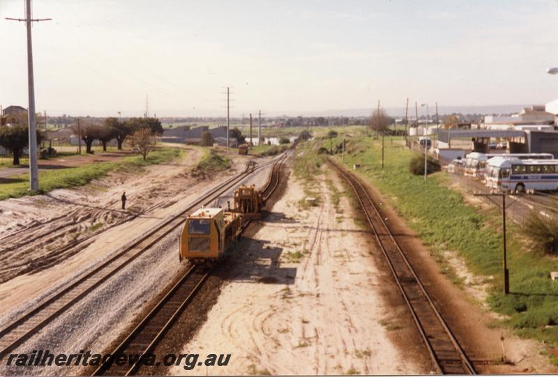 P05919
Electrification project, view from East Parade overpass looking east, prep rarity work
