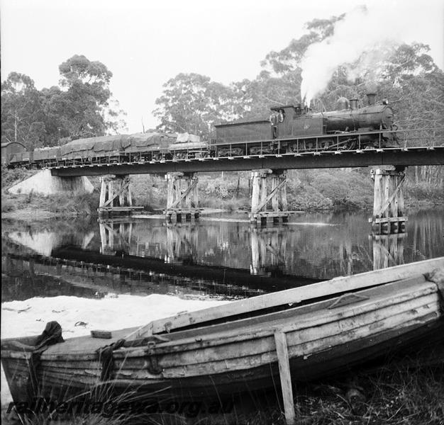 P06107
OA class 6, trestle bridge, crossing Denmark River, D line, goods train
