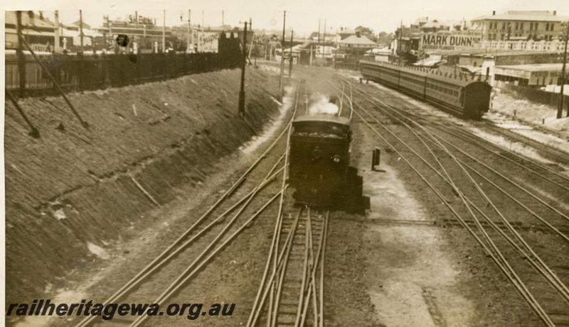 P06194
Track work, Perth Yard East, view from the Barrack Street Bridge looking east
