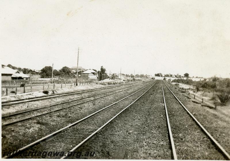 P06202
Track work. Bayswater looking towards station, shows lines of the Belmont Branch, 

