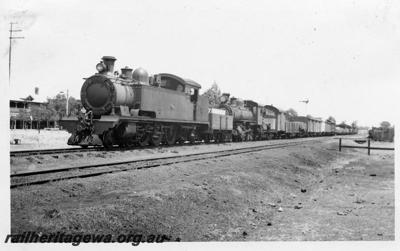 P06257
D class fitted with a K class chimney, double heading with an L class, goods train. 
