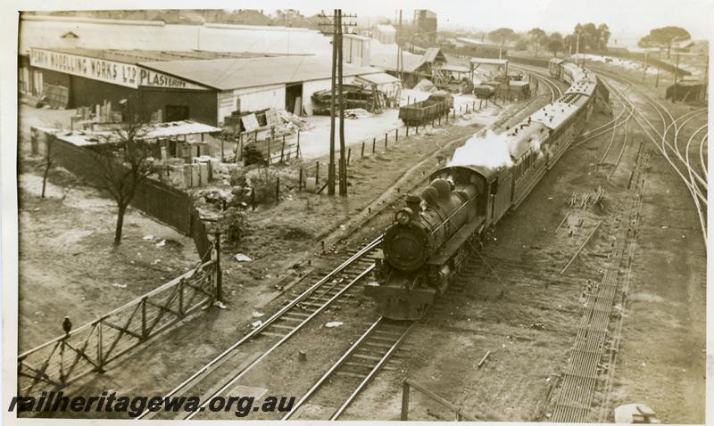 P06270
P class on No.86 passenger approaching East Perth, view from signal box, shows siding into 