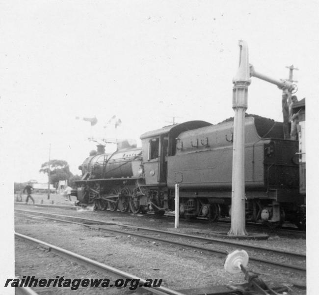 P06380
W class 904, water column, Goomalling, EM line, taking water, on ARHS tour train
