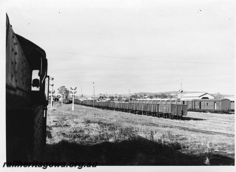 P06614
Yard, Brunswick Junction showing lines of wagons, taken from train
