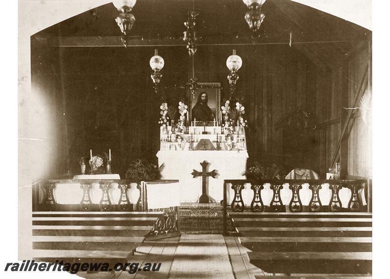 P06686
Church, Jarrahdale, internal view of alter
